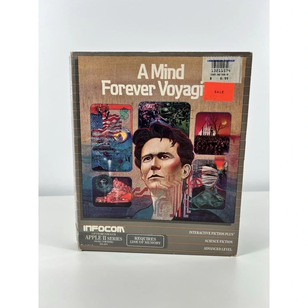 A Mind Forever Voyaging Apple II PC Infocom 1985 RARE w/Pen